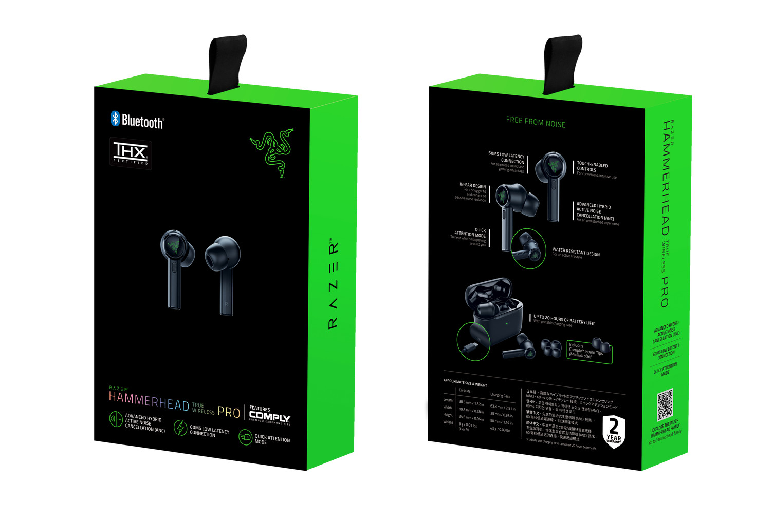 Tai nghe Razer Hammerhead Pro V2 – Analog Gaming &amp; Music In-Ear Headset - AP Packaging_RZ04-01730100-R3A1 - Hàng chính hãng