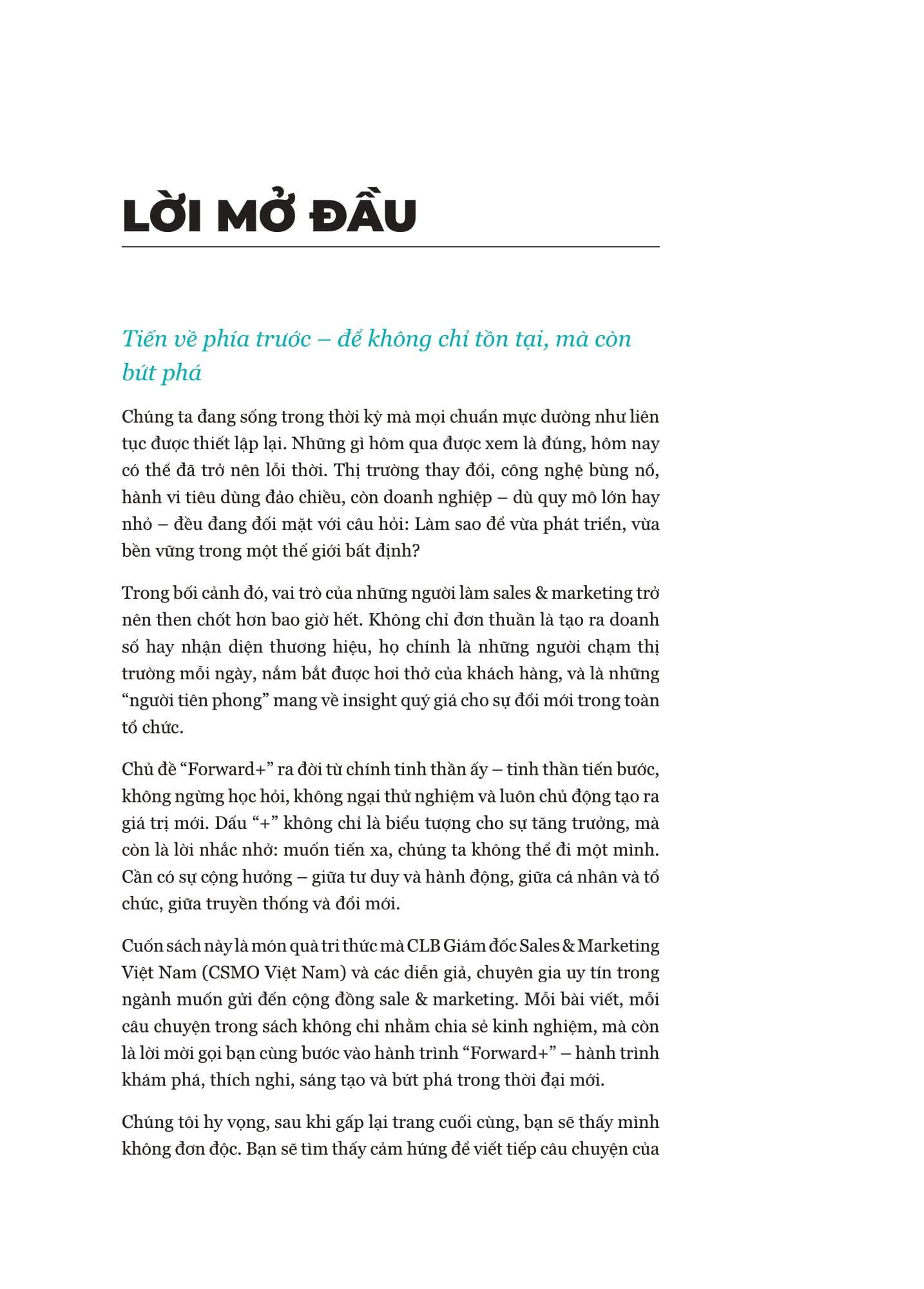 Sách - Forward+ - Chiến Lược Sales Và Marketing Trong Kỷ Nguyên Phát Triển Bền Vững