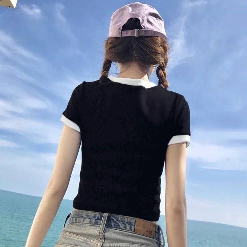 Áo Thun Cổ Tròn Tay Ngắn Cho Nữ