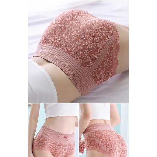 ️ Quần Lót Nữ Lưng Cao Viền Phối Ren Nơ Họa Tiết Hoa Văn Tinh Tế 285 ️