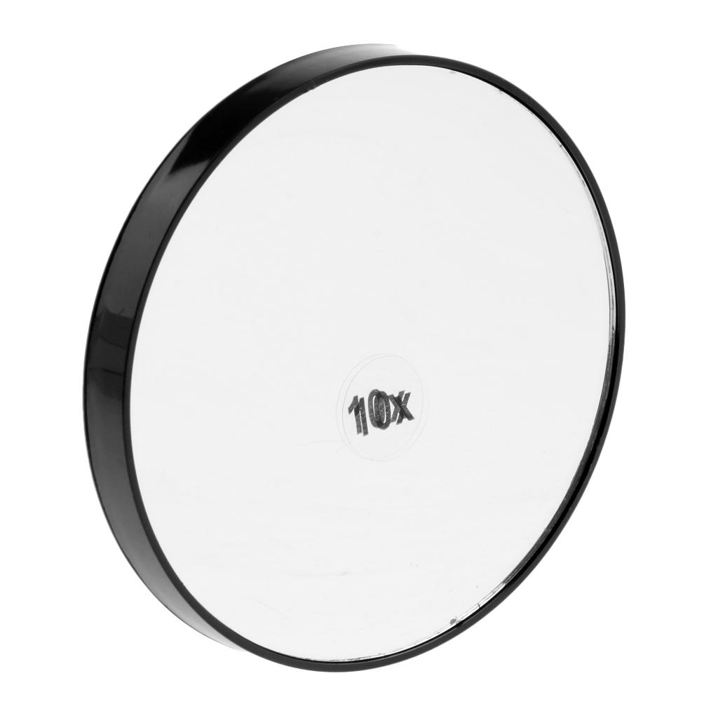 4xTravel Wall Suction Mirror 10x Magnifying for Makeup Cosmetic Bedroom Mirror Black