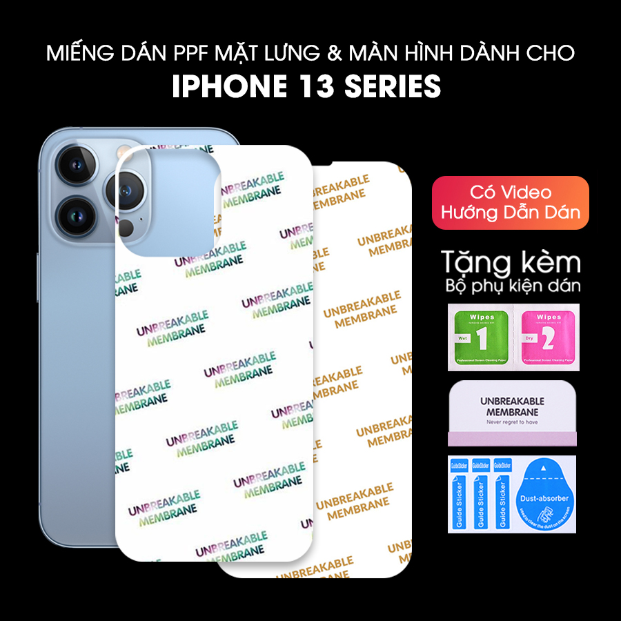 Miếng Dán Dẻo PPF Mặt Lưng, Màn Hình Mặt Trước Dành Cho Iphone 13/13 Mini/13 Pro/13 Pro Max Chống Trầy Xước - Handtown - Hàng Chính Hãng