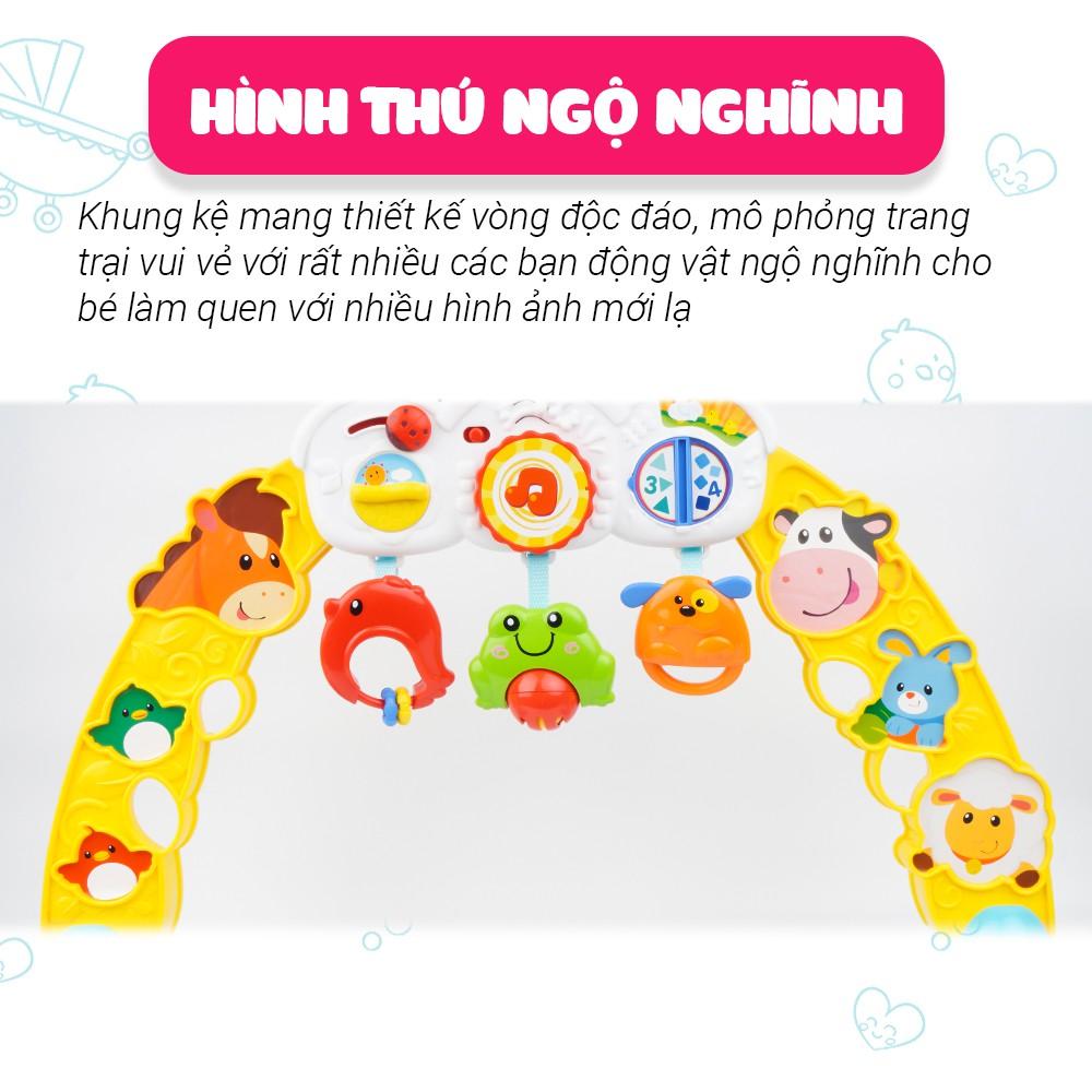 Kệ Chữ A đồ chơi đa, treo thành cũi có nhạc 3 in 1 hình động vật Winfun 0853 - Đồ chơi cho bé sơ sinh tới 1 tuổi - tặng đồ chơi tắm 2 món