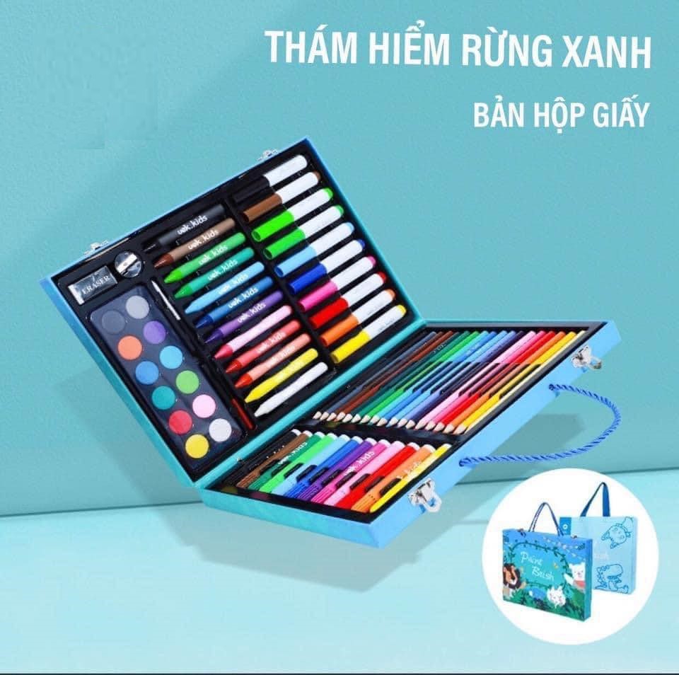 Hộp Màu cao cấp  68 chi tiết  cho bé - màu xanh