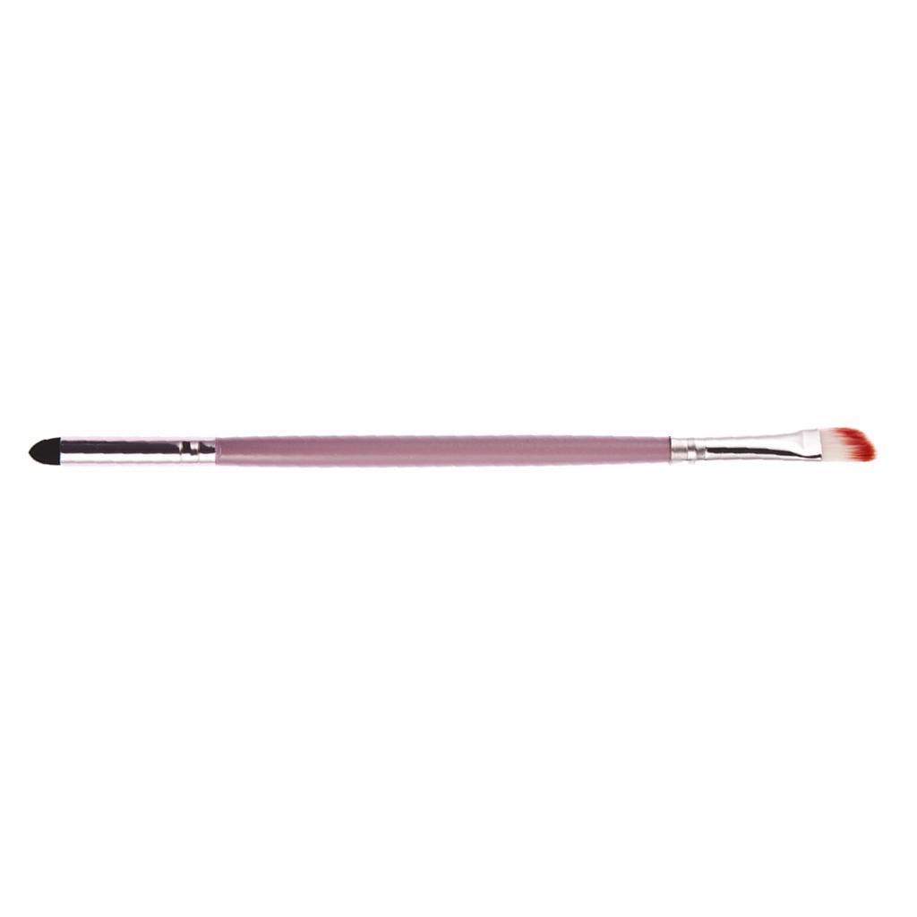 2X Double-end Makeup Brush Sponge Eye Shadow Brush Lip Lipline Brush Pink
