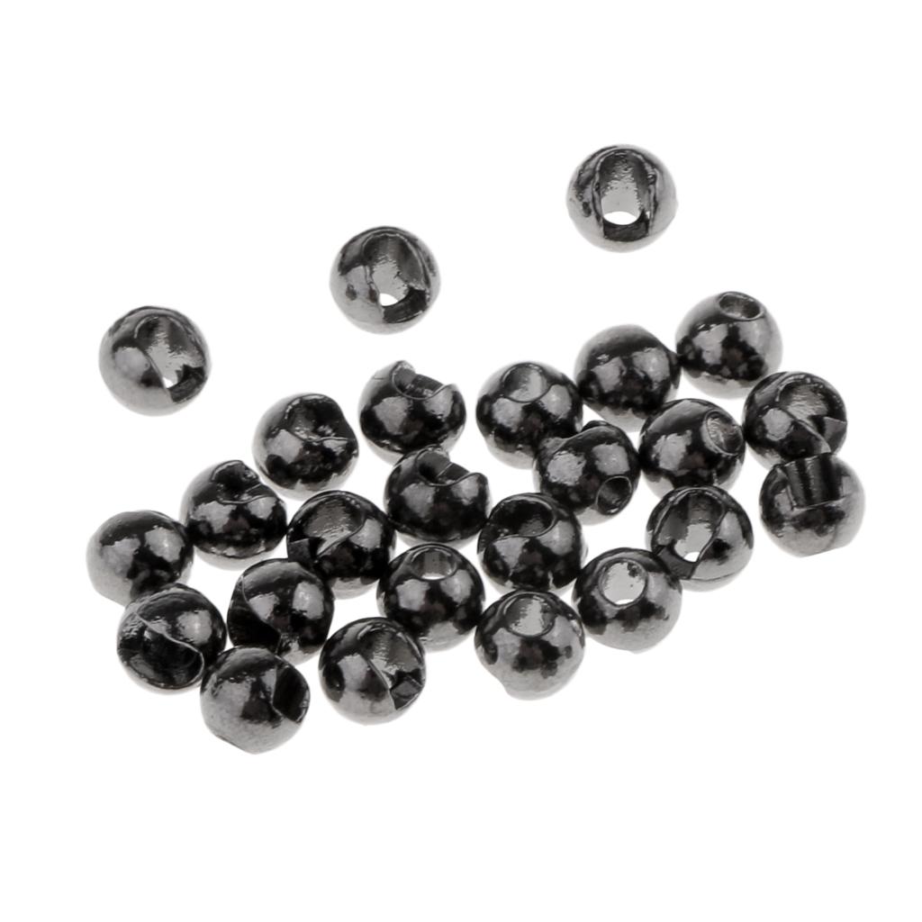 50pcs Tungsten Slotted Fly Tying Beads Nymph Head Eyes Round Ball Beads 2.8mm