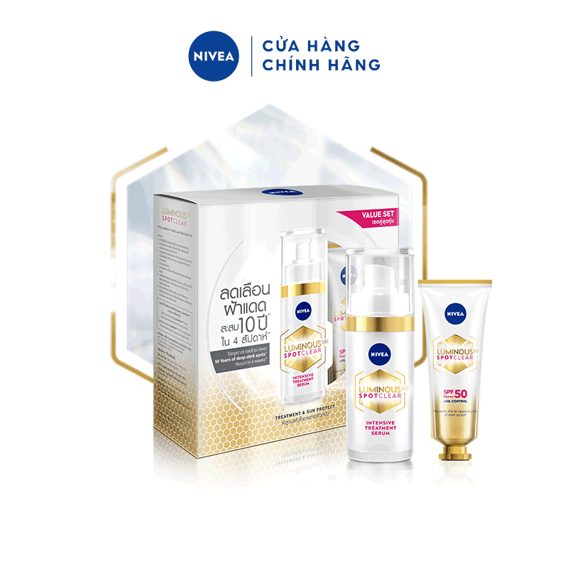 Bộ Sản Phẩm Dưỡng Da Chuyên Sâu NIVEA Luminous630 Làm Mờ Đốm Nâu| Ngừa Thâm Nám | Sáng Da | Chống Nắng (30 ml &amp; 40 ml)