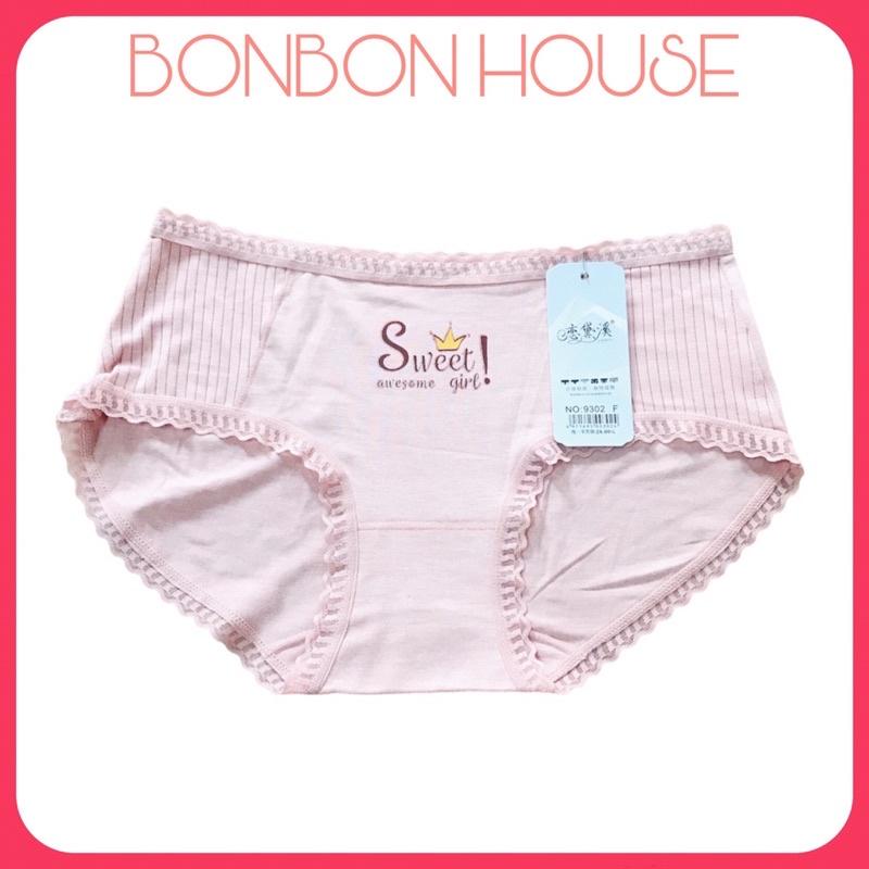Quần Lót Nữ Cotton Mịn Hoạ Tiết Phối Ren Hàng Đẹp