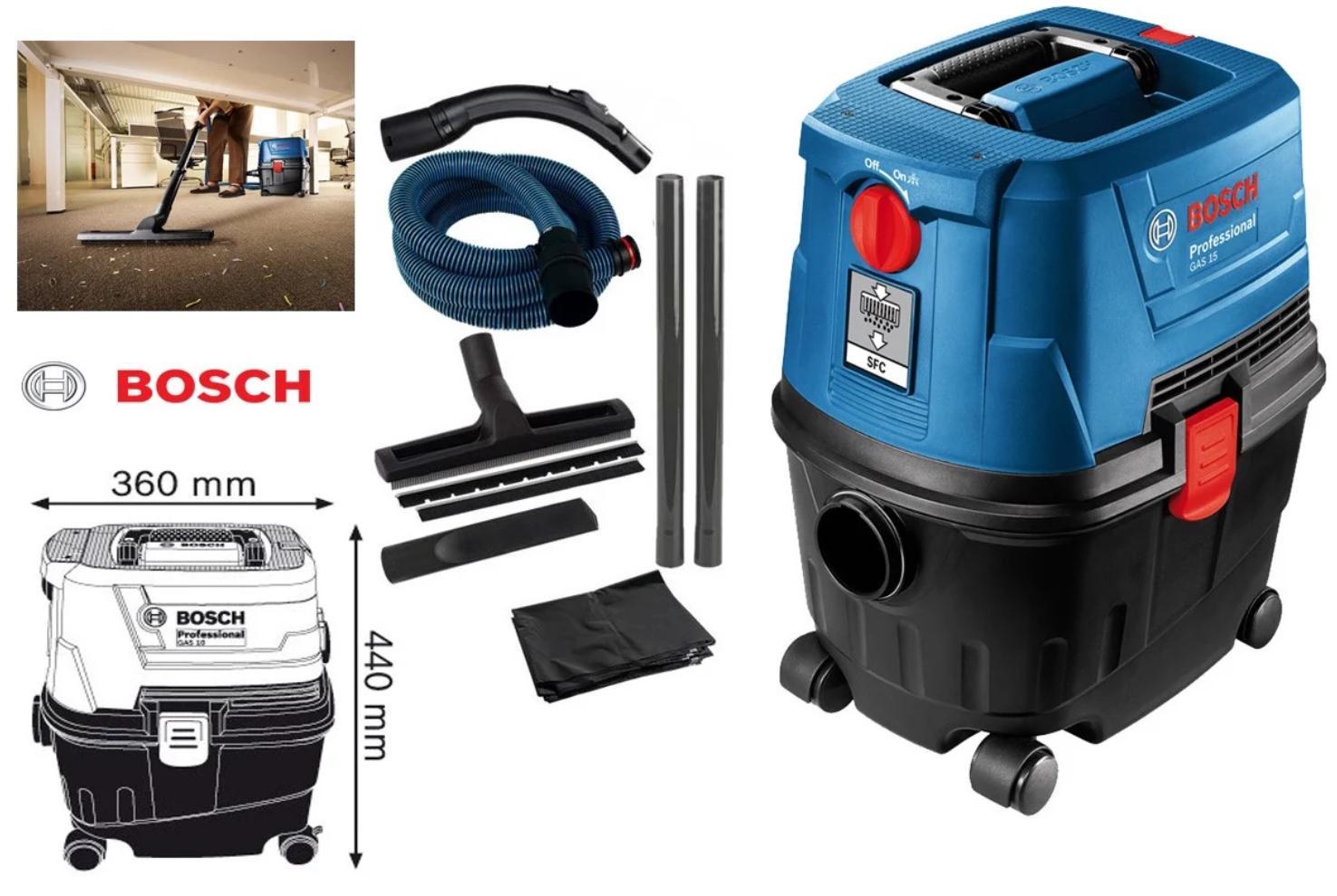 MÁY HÚT BỤI 1100W 15L BOSCH GAS 15 - HÀNG CHÍNH HÃNG