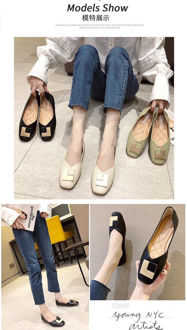 (A003) Giày sandal đế thấp mũi vuông phong cách thời trang thanh lịch cho nữ Hàng CAO CẤP