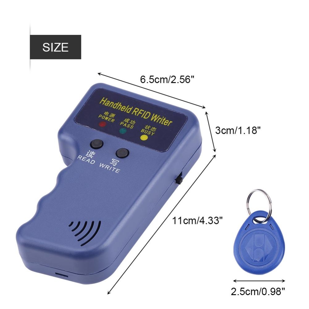 Thiết bị sao chép thẻ cầm tay RFID tần số 125kHz [ 5 móc khóa sao chép được ]hàng nhập khẩu