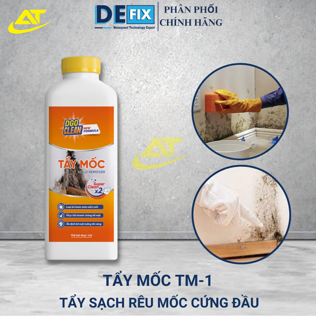 Tẩy mốc tường TM-1 (1Lít), tẩy mốc tường nhà, trần nhà, bê tông.