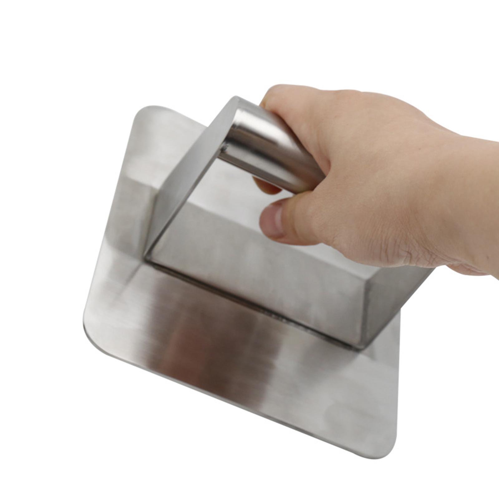 Grill Press 304 Stainless Steel 5.5” Bacon Presser Spatula Burger Press for Grill Cooking