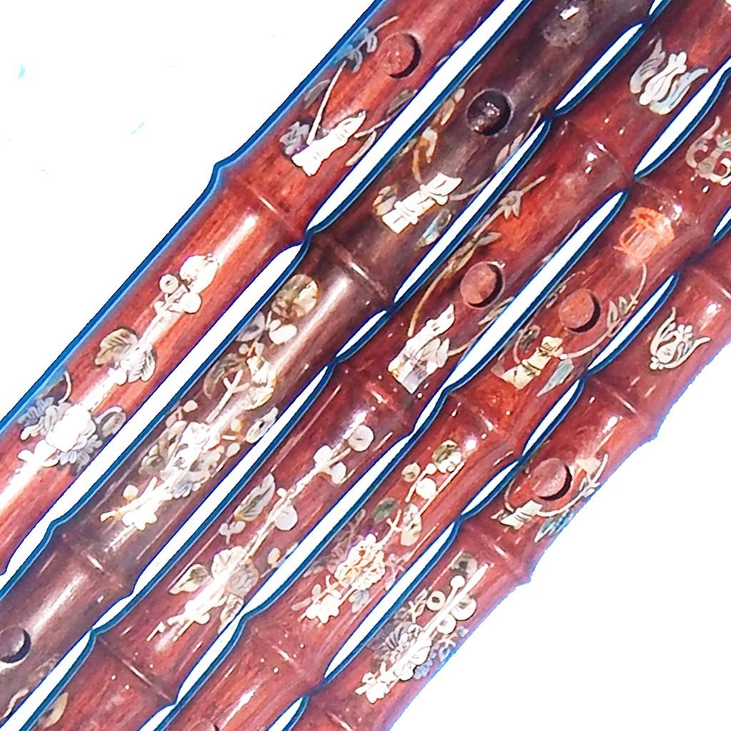 Sáo gỗ Cẩm lai cẩn ốc A4 Trần Trung
