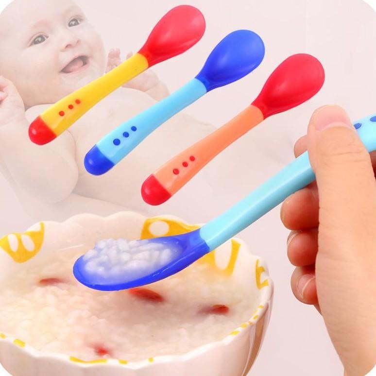 Muỗng silicon báo nóng, muỗng ăn dặm cho bé