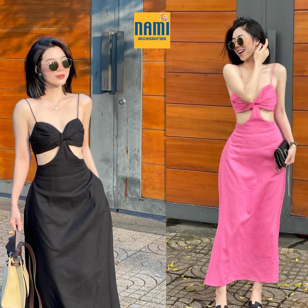 ( HÀNG CHUẨN ĐẸP ) Đầm Maxi Hai Dây Cut Eo Xoắn Ngực Gợi Cảm Tôn Dáng Thướt Tha - ATNU021