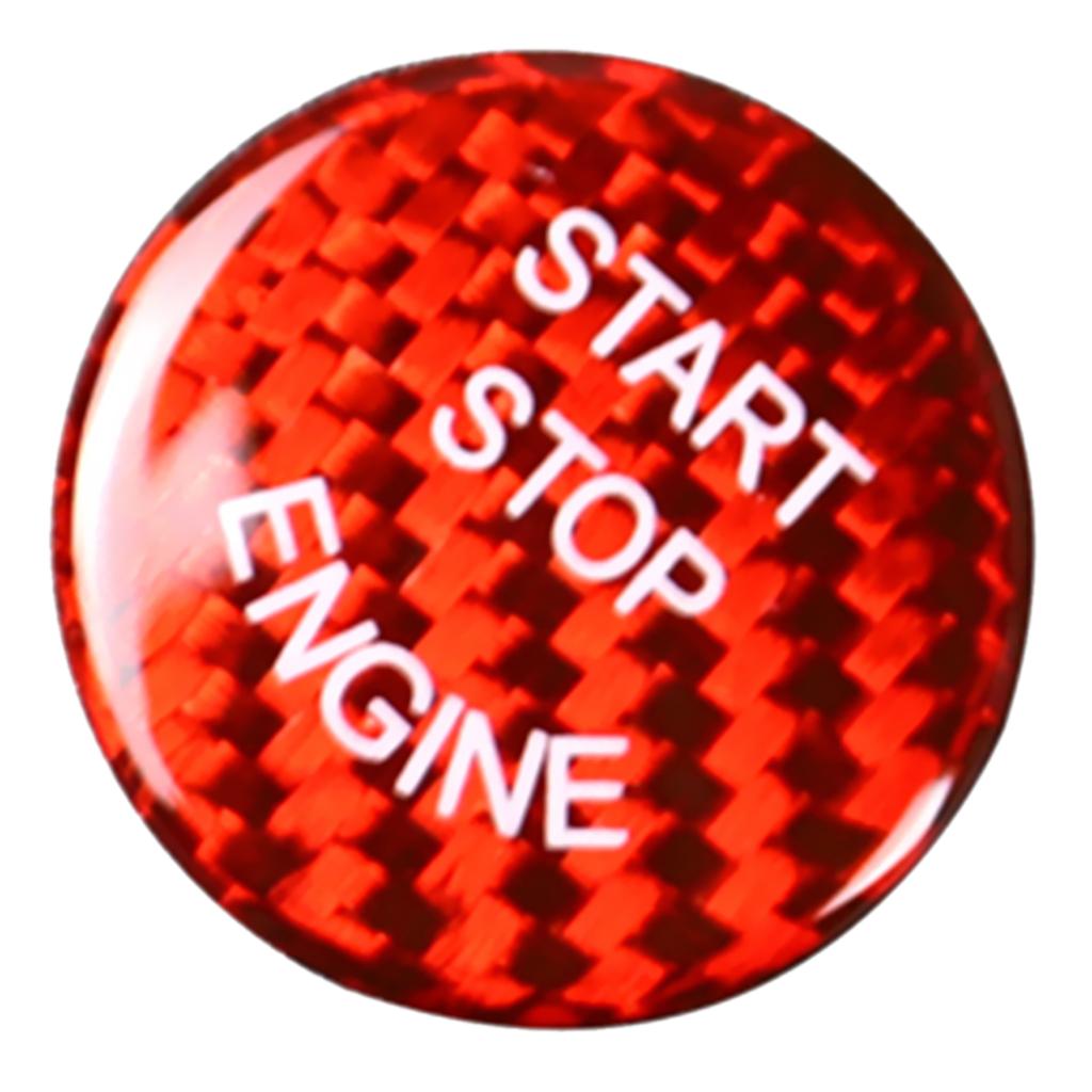 Carbon Fiber Car Engine Start Stop Switch Button Sticker Cover for  Red