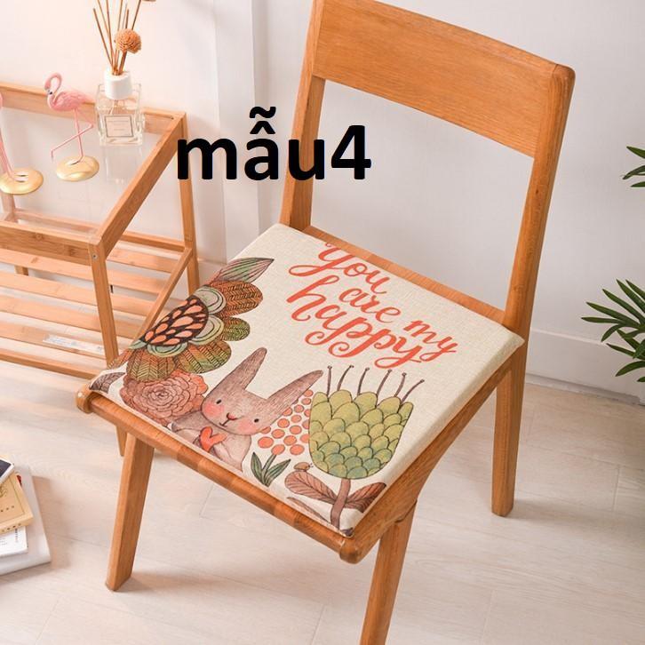 Đệm ngồi bệt bằng mút tháo ra giặt được 45*45cm có dây cột