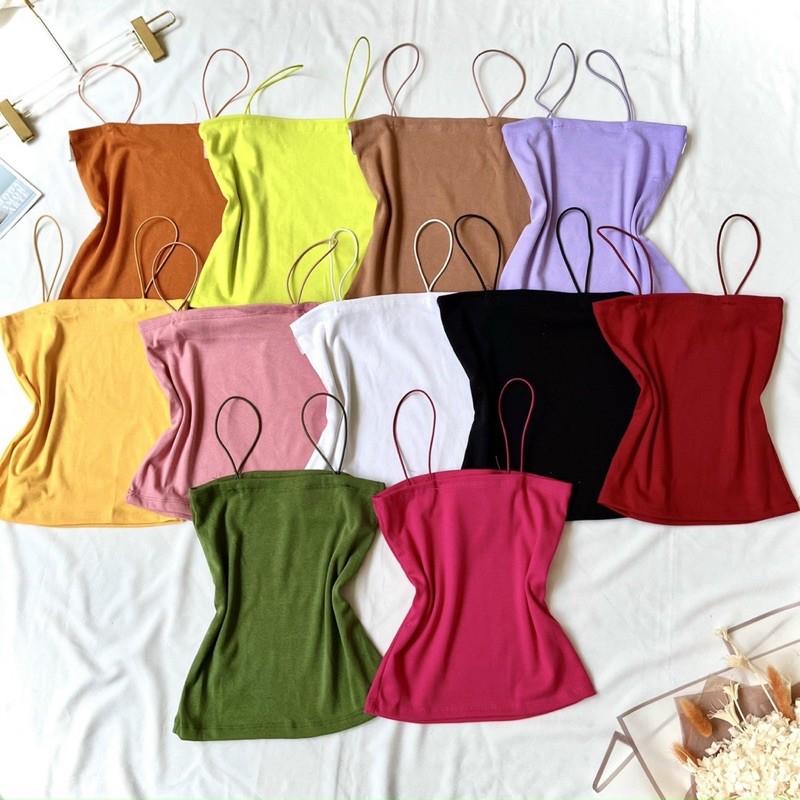 Áo hai dây trơn đơn giản không bao giờ lỗi mốt