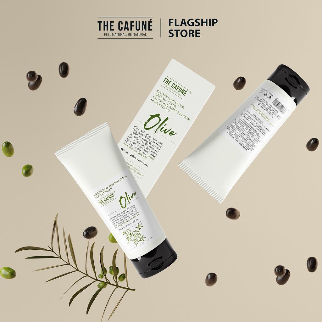 Kem Tẩy Lông Cafuné Chiết Xuất Olive an toàn cho bikini, chân, tay, nách, bụng, ngực 100ml