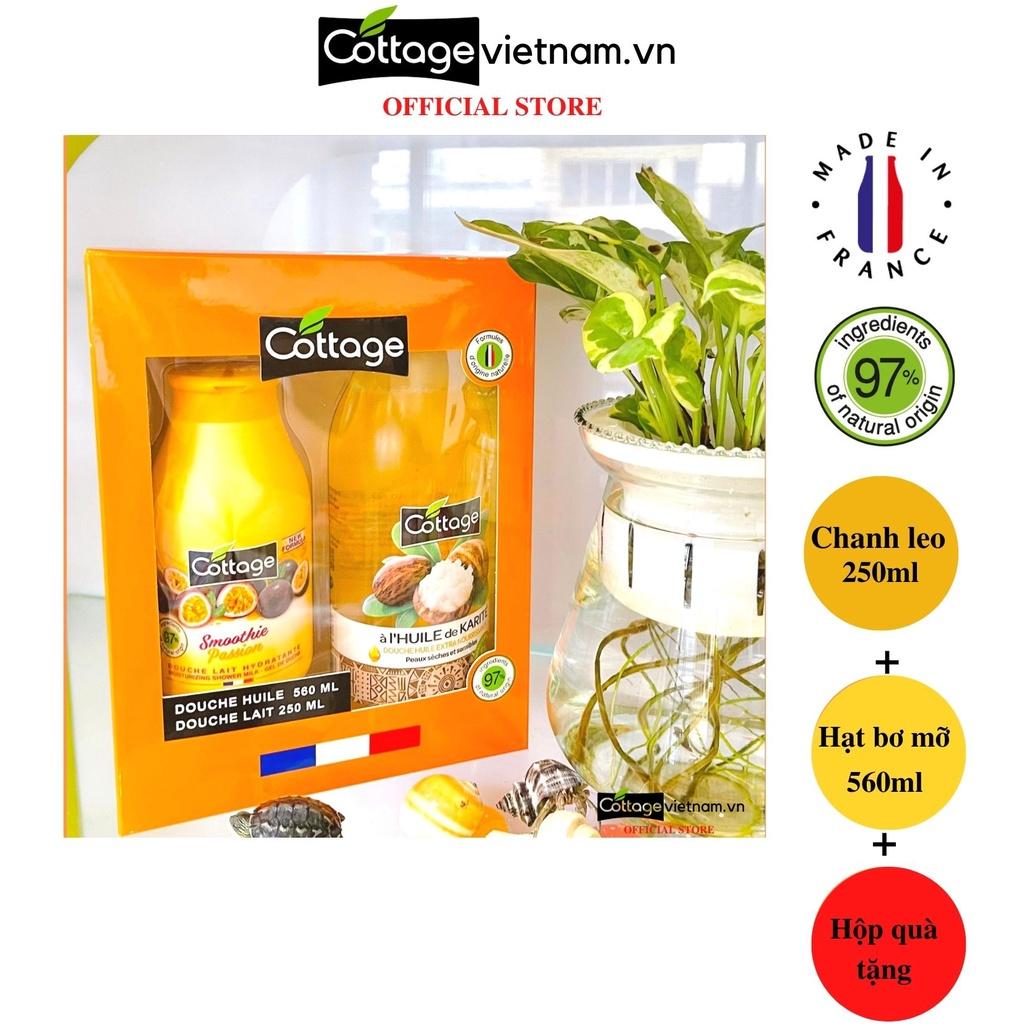 Combo Hộp Quà Tặng 2 Món sữa tắm Dưỡng ẩm Cottage