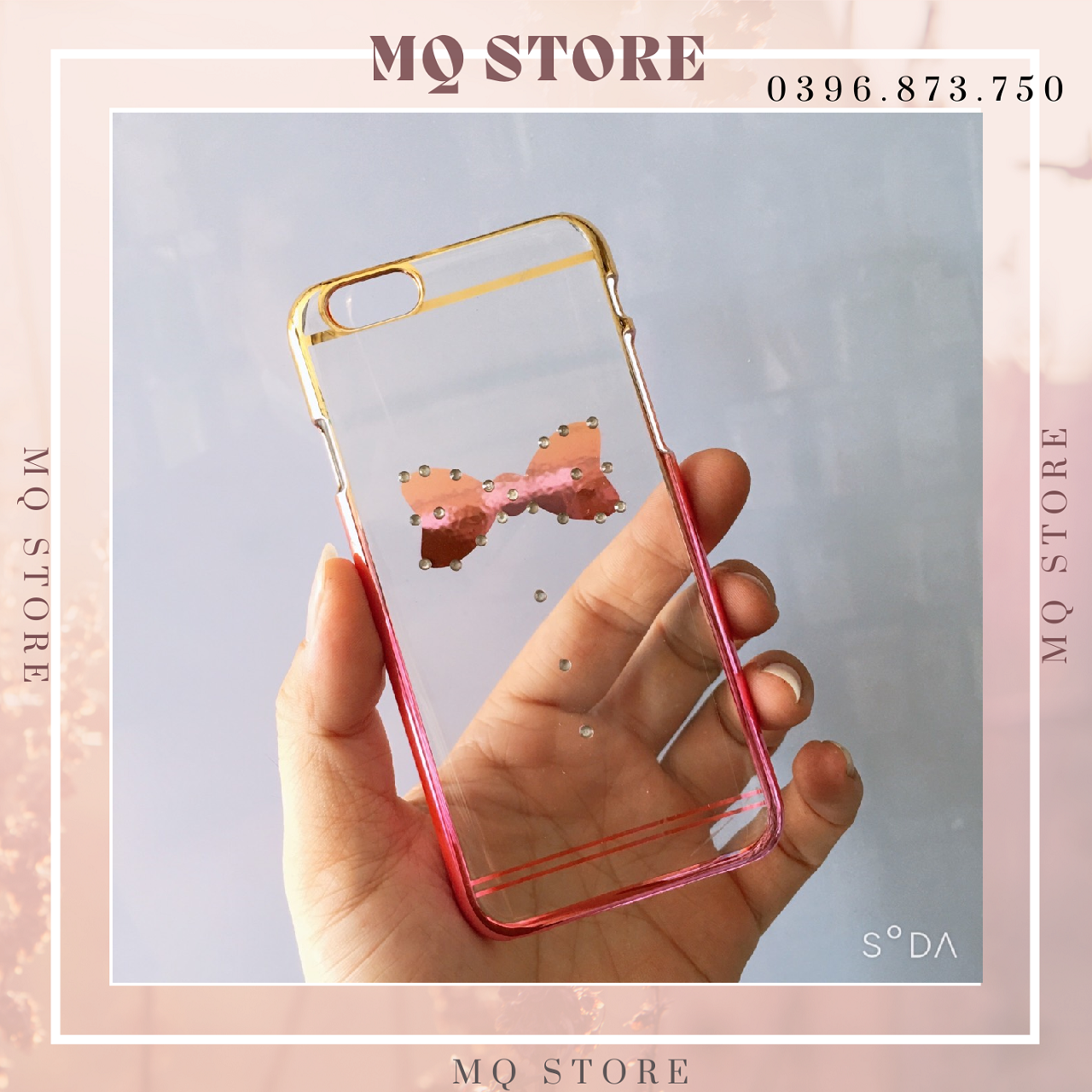 Ốp lưng cứng họa tiết viền xi 2 màu sang trọng dành cho iPhone 6,6s