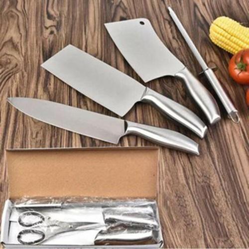 Bộ 6 dao kéo Japan có kệ cao cấp. Bộ dao làm bếp inox 6 món đúc nguyên khối hàng cao cấp