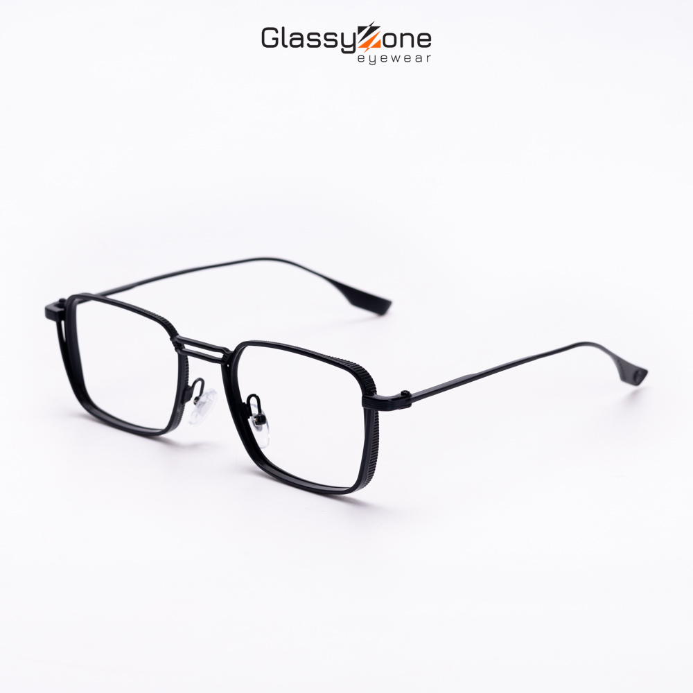 Gọng kính cận, Mắt kính giả cận kim loại Form vuông Unisex Nam Nữ Benedict - GlassyZone