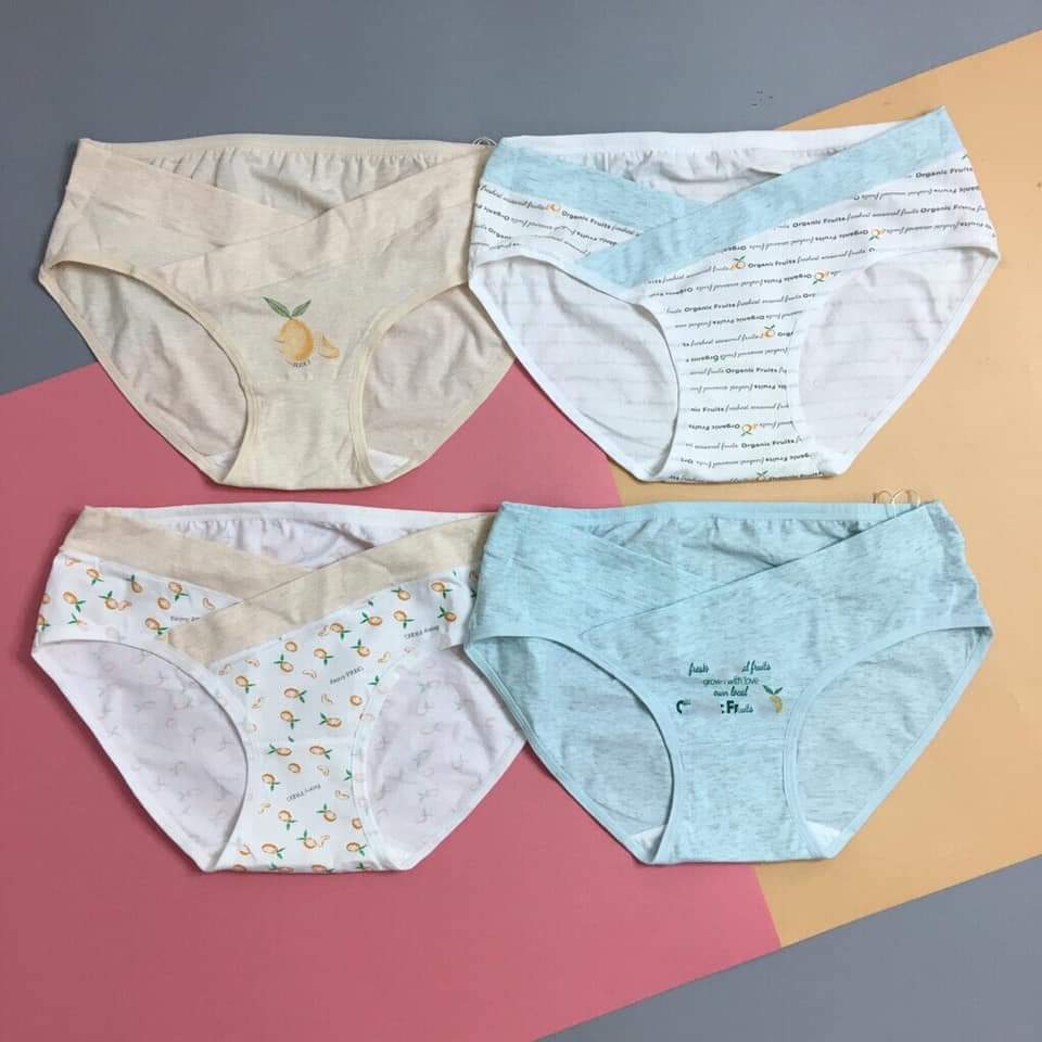 COMBO 4 QUẦN LÓT BẦU COTTON CẠP CHÉO