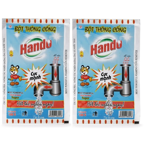 Combo 2 gói bột thông cống nội địa Hando 100Gr [Không dùng khi tắc bằng chất thải vô cơ]