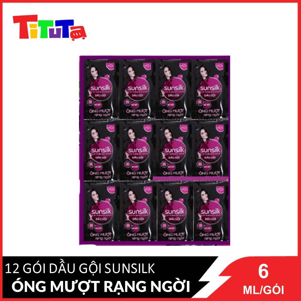 Dầu gội Sunsilk Óng mượt rạng ngời (Đen) Dây 12 gói