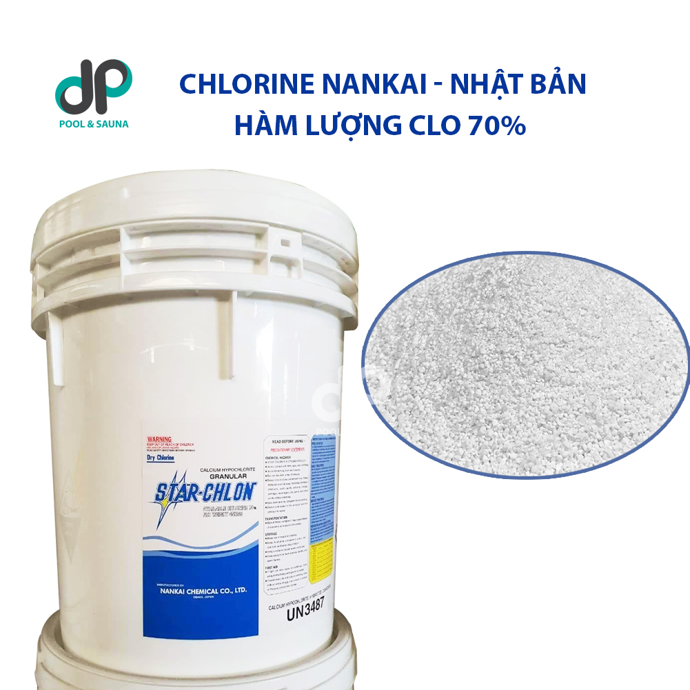 Clorin 70% Nhật Bản, 1KG chlorine Nankai Nhật Bản - Xử lí nước bể bơi, diệt rêu tảo, khử trùng nước sinh hoạt, ao hồ, sát khuẩn, tẩy trắng hiệu quả