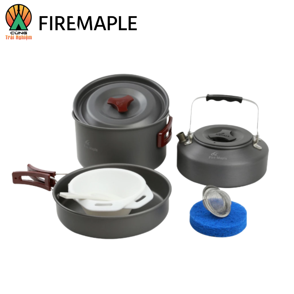 COMBO Nồi Chảo Nấu Ăn 3 Trong 1 Fire Maple FMC-204 Gọn Nhẹ Chuyên Dụng Dành Cho Du Lịch, Dã Ngoại Cắm Trại