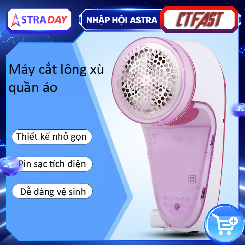 Máy cắt lông xù và hút bụi quần áo CTFAST-LK618 thiết kế nhỏ gọn, pin sạc tích điện, tặng kèm lưỡi dao thay thế