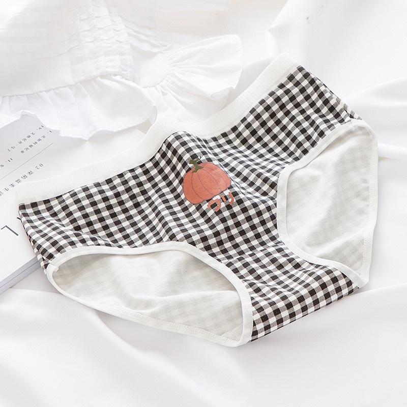 Quần Lót Nữ Cotton Kháng Khuẩn Nâng Mông Kẻ Caro Hoa Quả siêu kute QL03