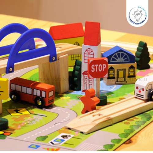 Bộ lắp ráp mô hình giao thông thành phố đô thị - Đồ chơi gỗ thông minh cho bé 2+