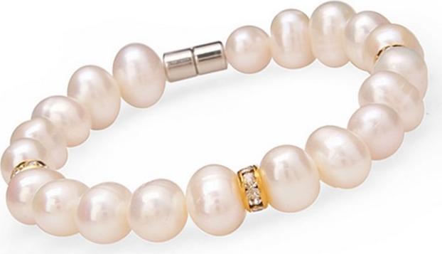 Ngọc Trai Trắng Mix Charm 8mm Lắc Tay