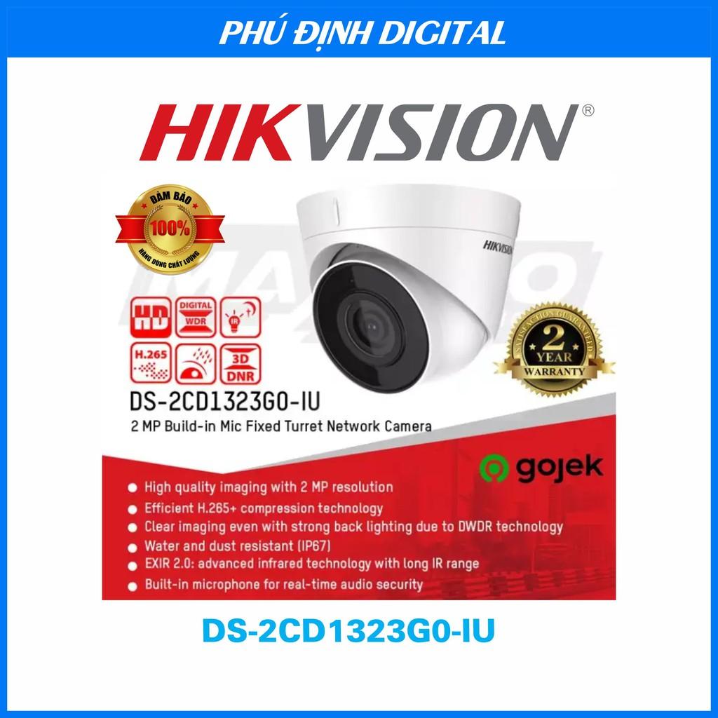 Camera IP Dome 2mp kèm mic thu âm Hikvision mã DS-2CD1323G0-IU - Hàng Chính Hãng