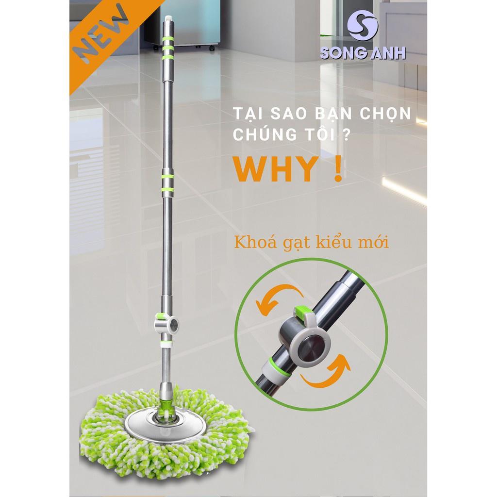 Bộ Cán Chổi Lau Nhà SONG ANH, Cán Chổi Lau Nhà Xoay 360 Độ bàn Inox Cao Cấp kèm ảnh thật