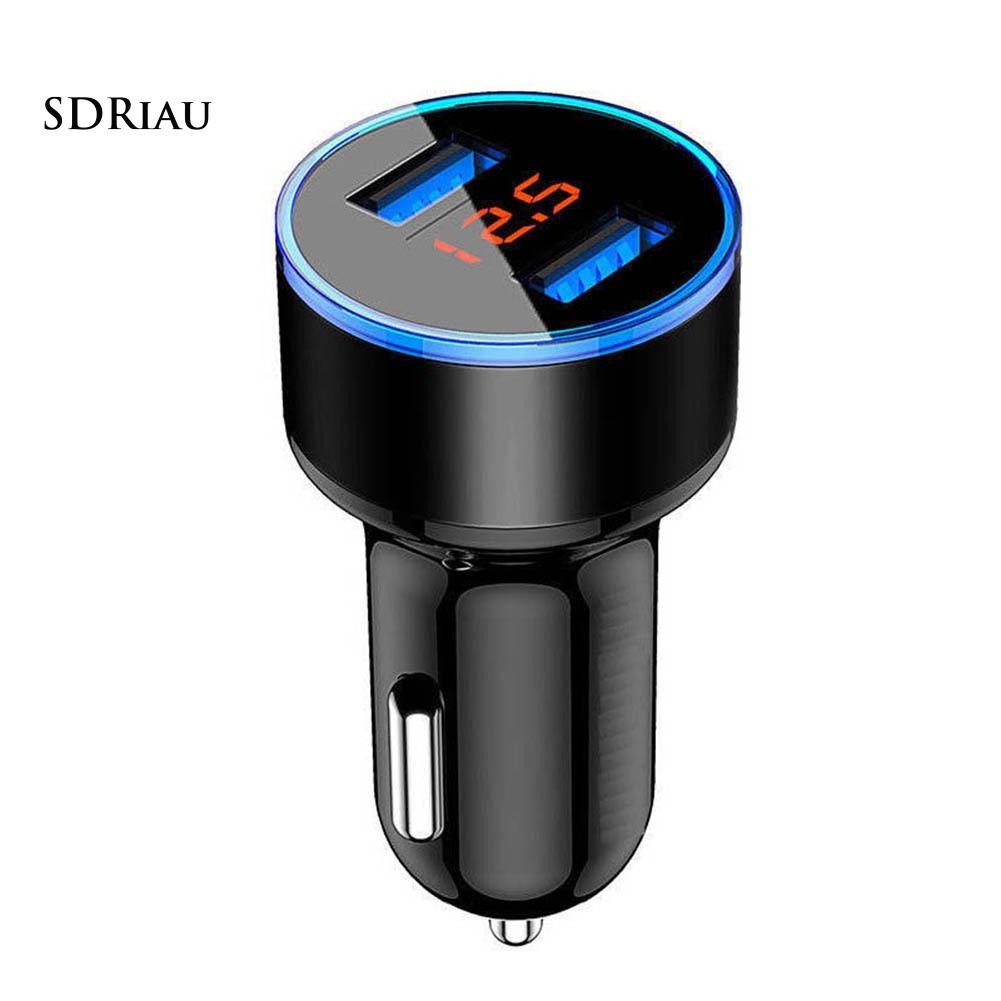 Tẩu sạc có cổng USB kép 3.1A tích hợp đèn LED gắn xe hơi