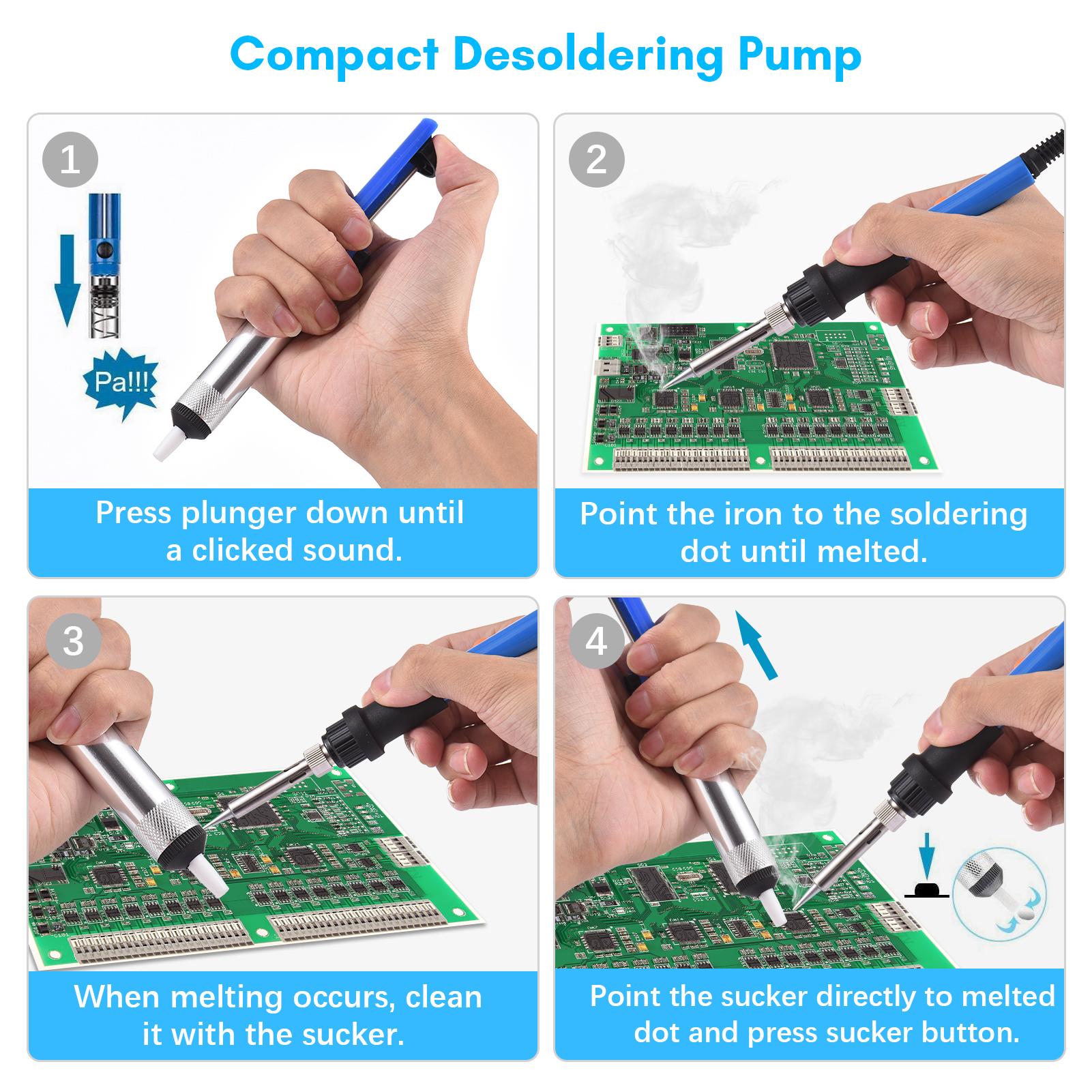 Portable Soldering Iron Kit 60W Adjustable Temperature Electric Soldering Iron Pen 15pcs Solder Kit Welding Tool