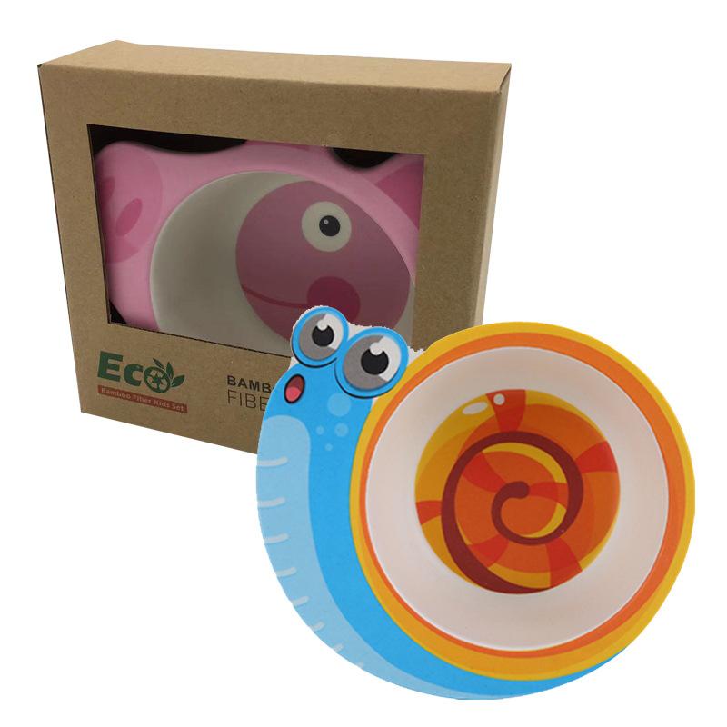 Sức Khỏe Trẻ Em Sợi Tre Tự Nhiên Bát Hoạt Hình Dễ Thương Động Vật Món Ăn Cho Bé Bộ Đồ Ăn Trẻ Em Trẻ Sơ Sinh Cho Bé Tấm Hộp Quà Tặng