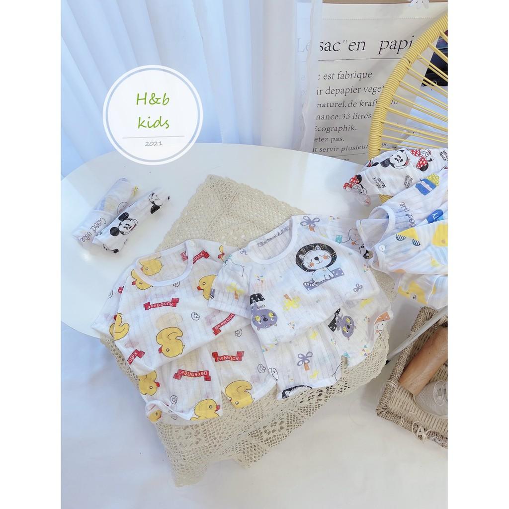 Bộ Cotton Giấy Cộc Tay Cho Bé từ 3-15kg