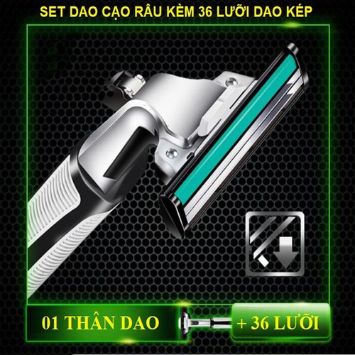 Bộ dao cạo râu 36 lưỡi kép Tặng kèm lọ tạo bọt-Bộ dao cạo râu-Dao cạo râu