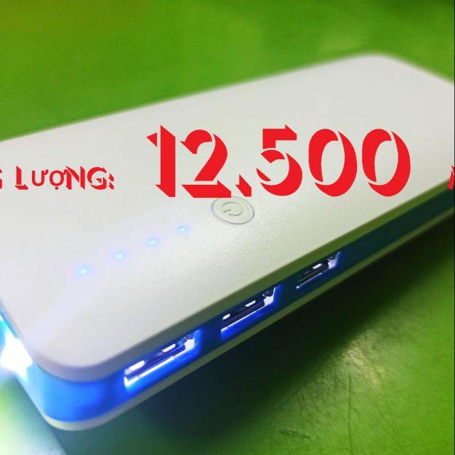 Sạc dự phòng 12.500mah viền xanh dương