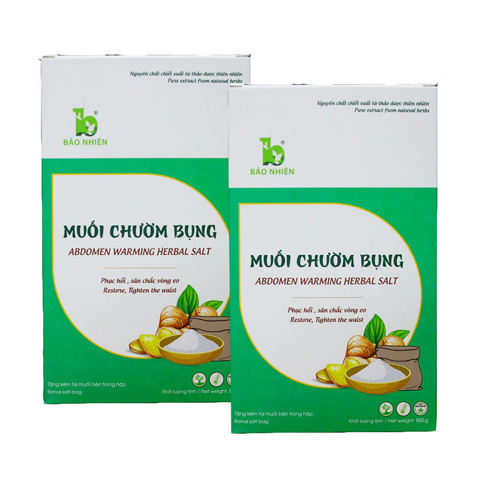 Combo Hỗ Trợ Giảm Mỡ, Thon Gọn Eo, Giữ Ấm, Mờ Rạn Sau Sinh Cơ Bản Bảo Nhiên - 2 Muối Chườm Bụng, 1 Đai Quấn Muối, 1 Cốt Nghệ Hạ Thổ