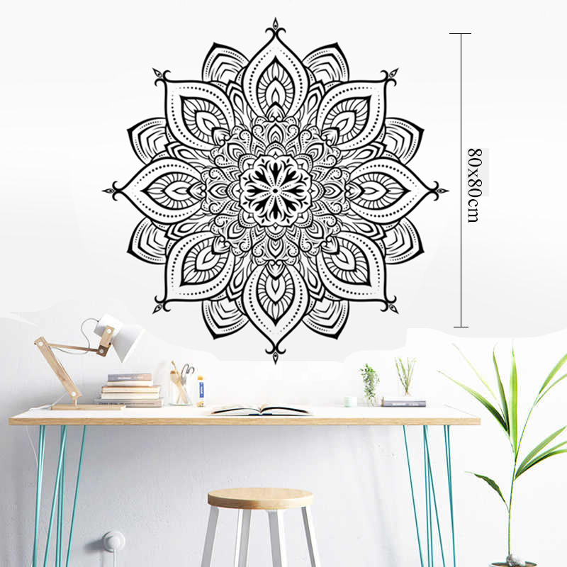 Hình Dán Mandala  | Decal Dán Tường Trang Trí Quán Cafe, Quán Nail, Phòng Spa, Dán Phòng Ngủ, Phòng Khách