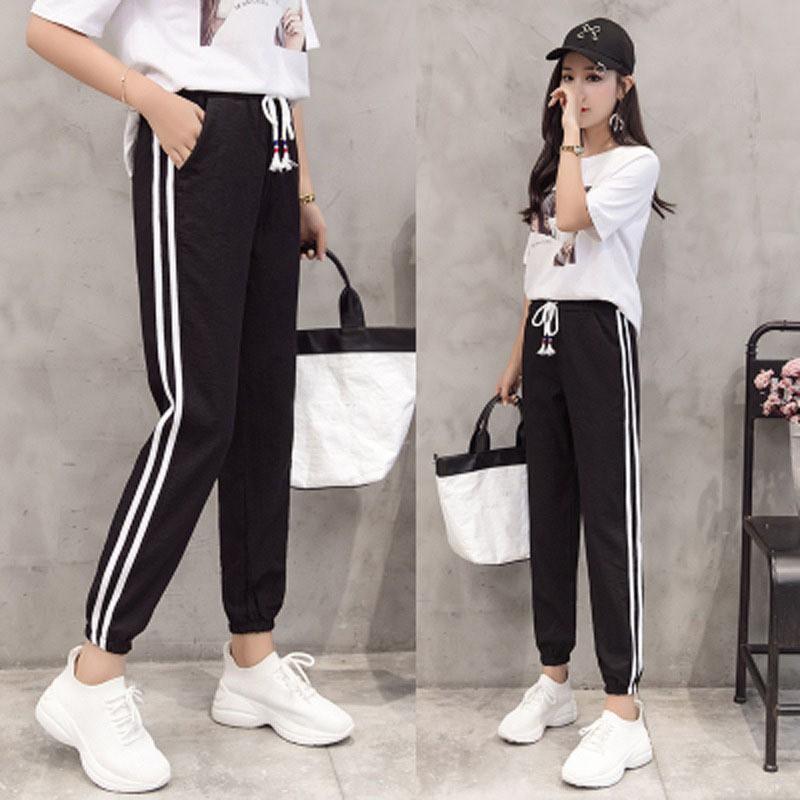 Quần dài kẻ sọc phong cách Hàn Quốc cho nữ