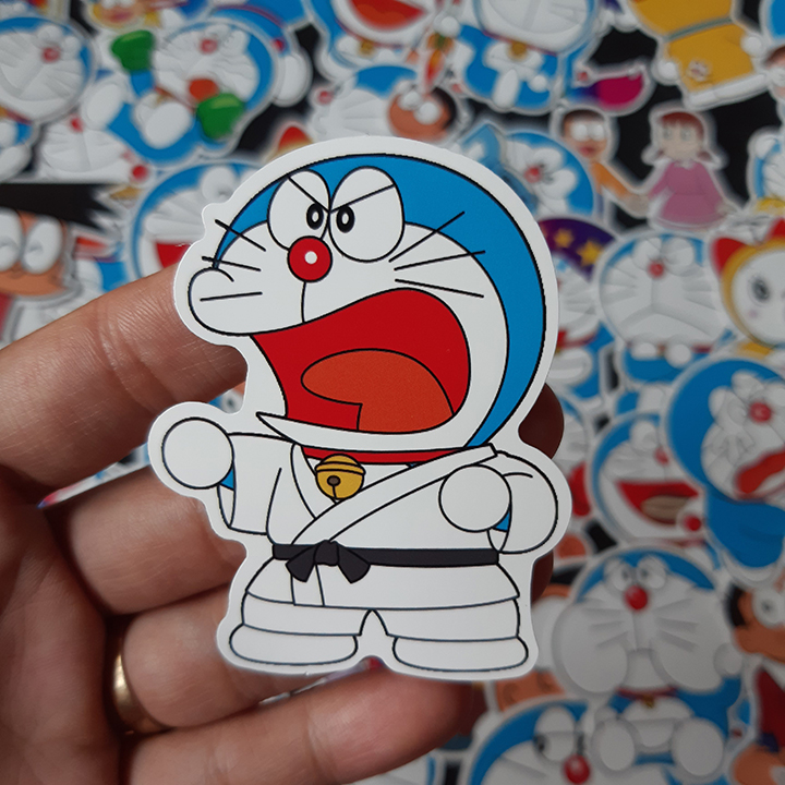 Bộ Sticker dán cao cấp chủ đề DORAEMON VÀ NHỮNG NGƯỜI BẠN - Dùng dán Xe, dán mũ bảo hiểm, dán Laptop