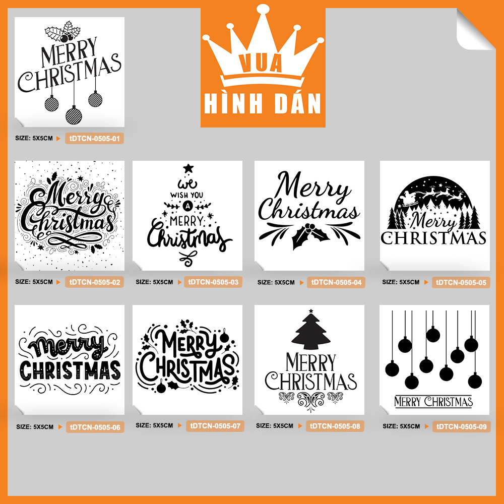 Set 50/100 sticker MERRY CHRISTMAS - tem dán chúc mừng sinh nhật, nhãn dán lên hộp quà, gói quà hoặc túi đựng sản phẩm, kiện hàng